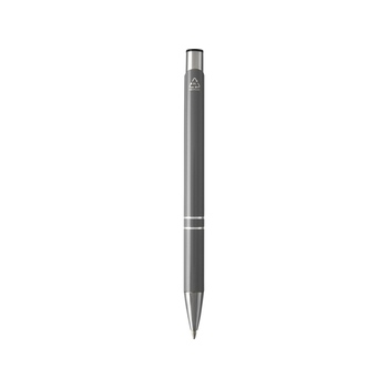 Шариковая ручка Moneta из переработанного алюминия (черные чернила) - Серый