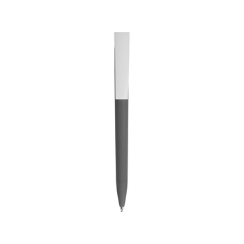 Ручка пластиковая soft-touch шариковая «Zorro», серый/белый