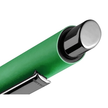 Металлическая шариковая ручка soft touch "Ellipse gum", зеленый