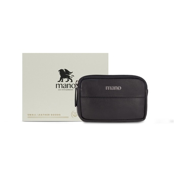 Ключница Mano "Don Romeo", с RFID защитой, натуральная кожа в чёрном цвете, 11 х 2 х 7 см