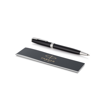 Ручка шариковая «Parker Sonnet Core Black Lacquer CT», черный/серебристый
