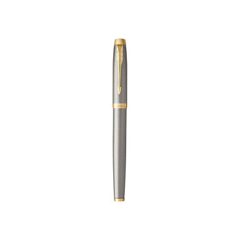 Перьевая ручка Parker IM Metal Brushed Metal GT, перо: F, цвет чернил: blue