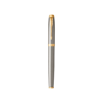 Ручка роллер «Parker IM Core Brushed Metal GT», серебристый/золотистый