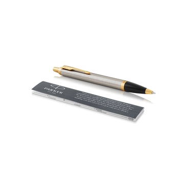 Ручка шариковая «Parker IM Core Brushed Metal GT», серебристый/золотистый