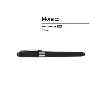 Ручка пластиковая шариковая «Monaco», 0,5мм, синие чернила, черный/вороненая сталь