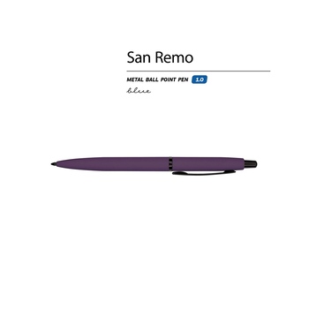 Ручка металлическая шариковая "San Remo", софт-тач, 1.0 мм, фиолетовый