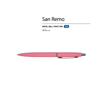 Ручка металлическая шариковая "San Remo", софт-тач, 1.0 мм, коралловый
