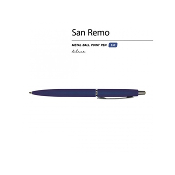 Ручка металлическая шариковая «San Remo», 1,0мм, синие чернила, ярко-синий