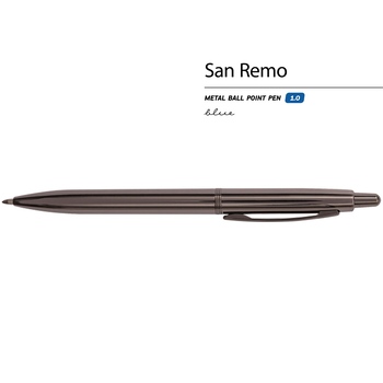 Ручка металлическая шариковая "San Remo", вороненая сталь