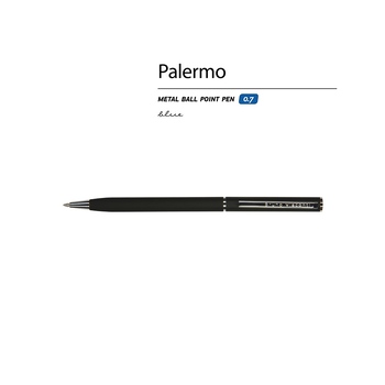 Ручка шариковая автоматическая BrunoVisconti® "PALERMO" цвет корпуса черный, soft-touch, 0.7 мм