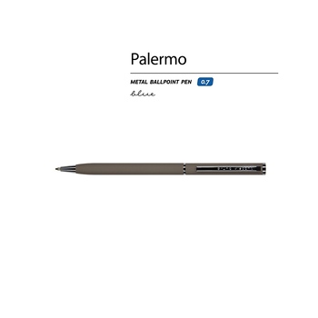 Ручка шариковая автоматическая BrunoVisconti® "PALERMO" цвет корпуса серый, soft-touch, 0.7 мм