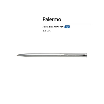 Ручка шариковая автоматическая BrunoVisconti® "PALERMO" цвет корпуса серебряный, 0.7 мм