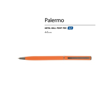 Ручка шариковая автоматическая BrunoVisconti® "PALERMO" цвет корпуса оранжевый, soft-touch, 0.7 мм