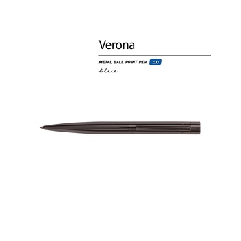 Ручка шариковая автоматическая BrunoVisconti "VERONA" цвет корпуса вороненая сталь, 1 мм, синяя