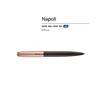 Ручка металлическая шариковая "Napoli", коричневый/розовое золото