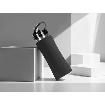 Подарочный набор с бутылкой для воды и повербанком С1, 5000 mAh, черный