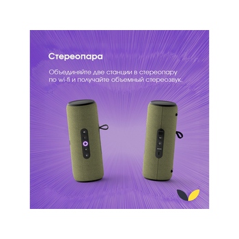 Умная портативная колонка Яндекс Станция Стрит с Алисой, зеленый (YNDX-00030GRN)