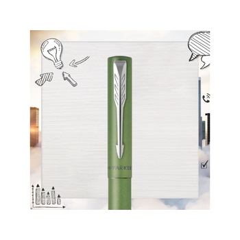 Ручка-роллер Parker Vector XL Green CT, цвет чернил black, стержень: F, в подарочной упаковке.