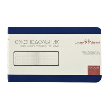 Еженедельник недатированный А6 "Мегаполис Вельвет", синий
