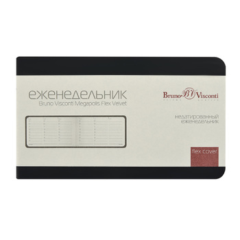 Еженедельник недатированный А6 "Мегаполис Вельвет", черный