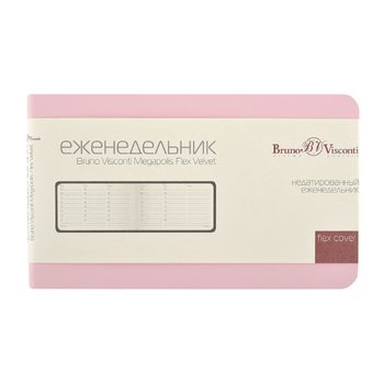 Еженедельник недатированный А6 "Мегаполис Вельвет", зефирный розовый