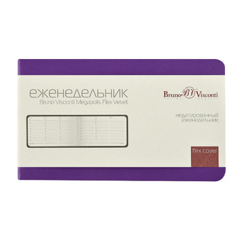 Еженедельник недатированный А6 "Мегаполис Вельвет", зефирный фиолетовый