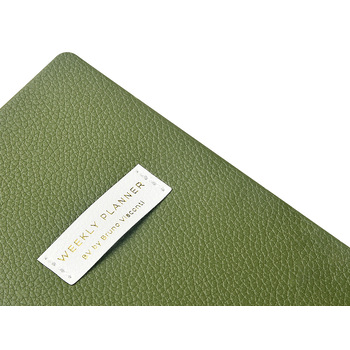 Еженедельник недатированный А6 "Verde" с нашивкой, зеленый