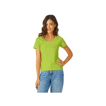 Футболка "Heavy Super Club" женская с V-образным вырезом, зеленое яблоко