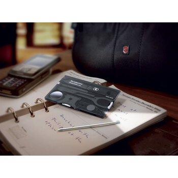 Швейцарская карточка VICTORINOX SwissCard Lite, 13 функций, полупрозрачная чёрная