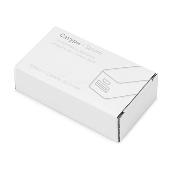 Портативное зарядное устройство "Сатурн", 2200 mAh, белый