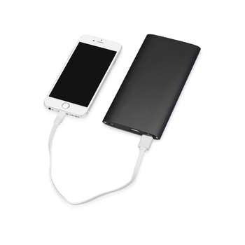 Портативное зарядное устройство "Джет" с 2-мя USB-портами, 8000 mAh, черный