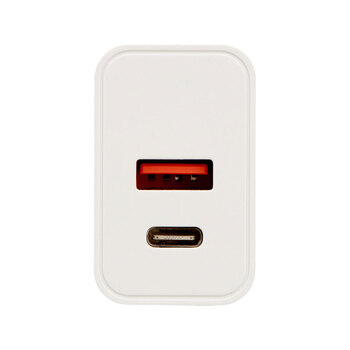Сетевое зарядное устройство c выходами USB-A и USB-C «Recharger Pro», быстрая зарядка QC/PD, 30 Вт, белый