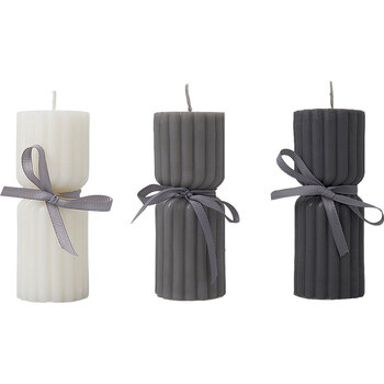 Набор свечей с гранями "Vela", темно-серый, белый