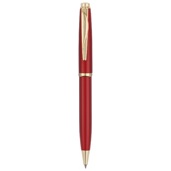 Ручка шариковая Pierre Cardin коллекция «ГАММА КЛАССИКА (GAMME CLASSIC)». Корпус - латунь с лакированным покрытием. Отделка и детали дизайна - сталь с позолотой. Цвет - красный. Упаковка E.