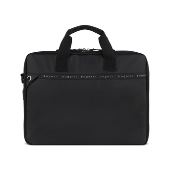 Портфель мужской BUGATTI БЛАНК ОБЛЕГЧЕННАЯ | BLANC DELIGHT, чёрный, нейлон RPET600D/тарпаулин/полиэстер, 40х10х29 см, 10 л