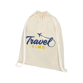 Рюкзак со шнурком Tenes из хлопка плотностью 140 г/м2, natural