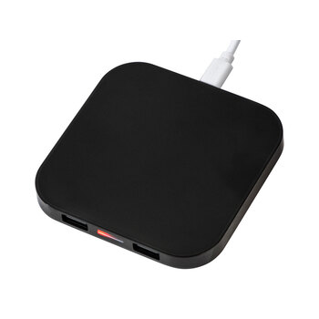Беспроводная зарядка «Tile» с 2 USB-A, 5 Вт, черный