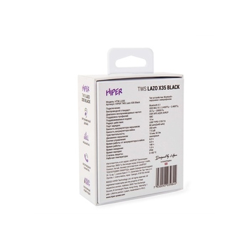 Наушники HIPER TWS Lazo X35 Black (HTW-LX35) Bluetooth 5.0 гарнитура, Черный (Р)