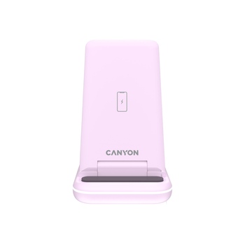 Беспроводное зарядное устройство 3-в-1 CANYON WS-304 (CNS-WCS304B), 15W, розовый