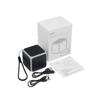 Портативная колонка «Cube» с подсветкой, черный