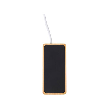 USB хаб с подсветкой лого «Reedia S5», 3*USB, 1*Type C, бамбук, черный