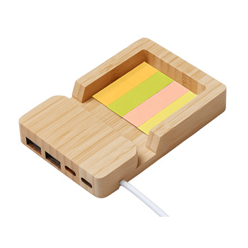 USB хаб «Memo», 2*USB, 2*Type C, бамбук