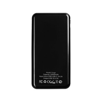 Внешний аккумулятор «Forge» v.2, металл, 10000mah, черный
