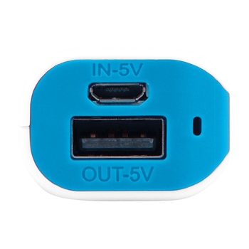 Портативное зарядное устройство (power bank) Basis, 2000 mAh, белый/светло-голубой