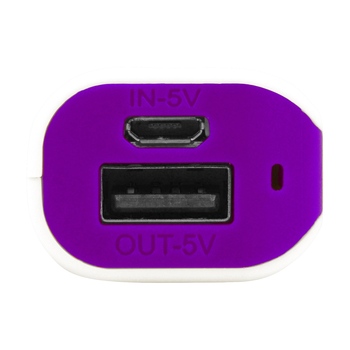Портативное зарядное устройство (power bank) Basis, 2000 mAh, белый/фиолетовый