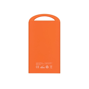 Портативное зарядное устройство "Shine" с зеркальной гравировкой, 4000 mAh, оранжевый