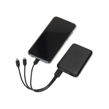 Портативное зарядное устройство"Grind", 5000 mAh, черный