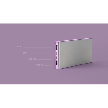 Внешний аккумулятор Rombica NEO ARIA Orchid, 10000мАч, Soft-touch, PD, QCharge, Type-C, сиреневый