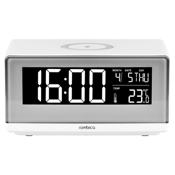 Часы с беспроводным зарядным устройством Rombica Timebox 2, белый