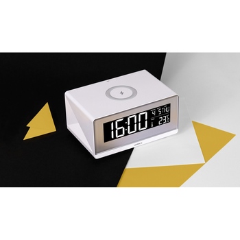 Часы с беспроводным зарядным устройством Rombica Timebox 2, белый